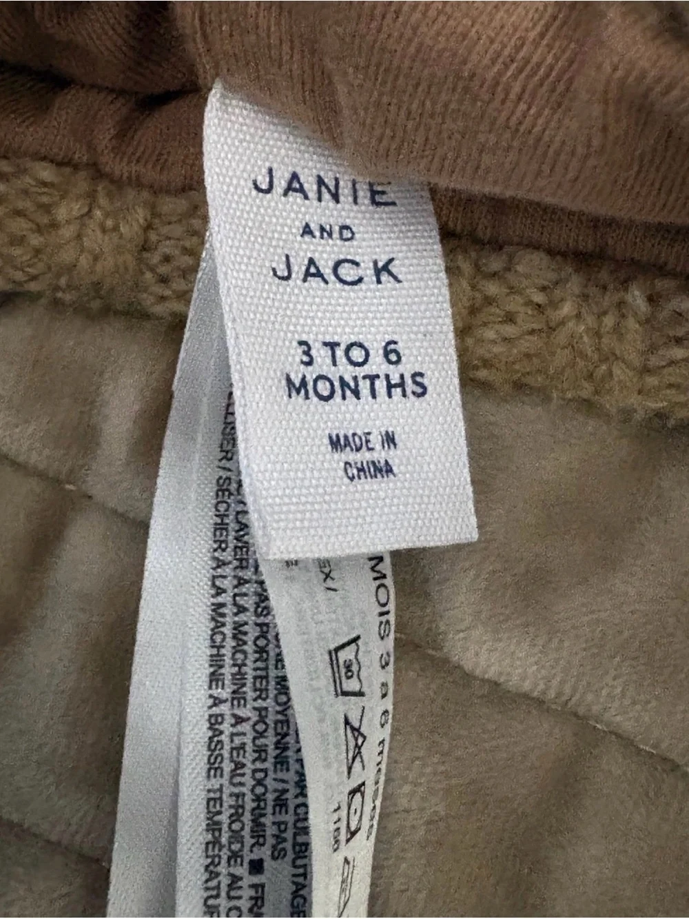 Janie and Jack Tan Knit Bear-Ear Beanie